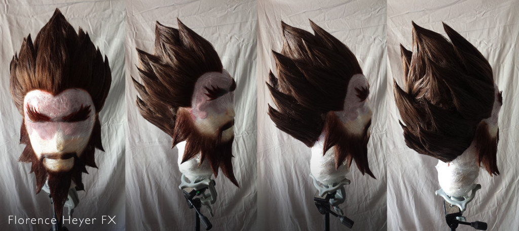 Cut and Styled wig and beard for "Udyr" (League of Legends), gamescom 2015, wig comission, © Florence Heyer FX