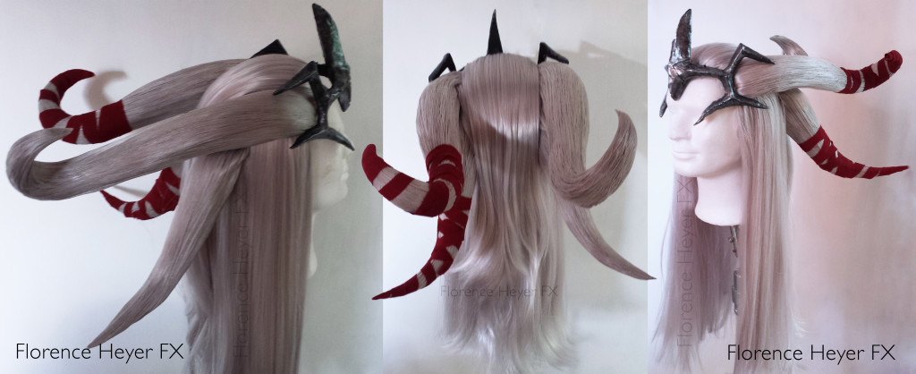 Cut and Styled wig and hair-horns for "Flemeth" (Dragon Age), wig comission, © Florence Heyer FX